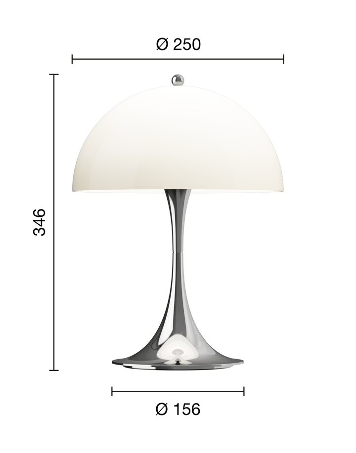 Lampe de table Panthella 250 Portable, Chrome opal beige Louis Poulsen