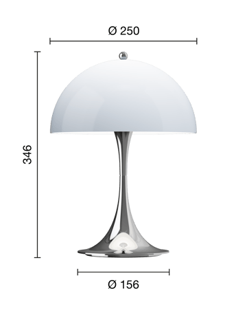 Lampe de table Panthella 250 Portable - Chrome opal blue grey - Louis Poulsen
