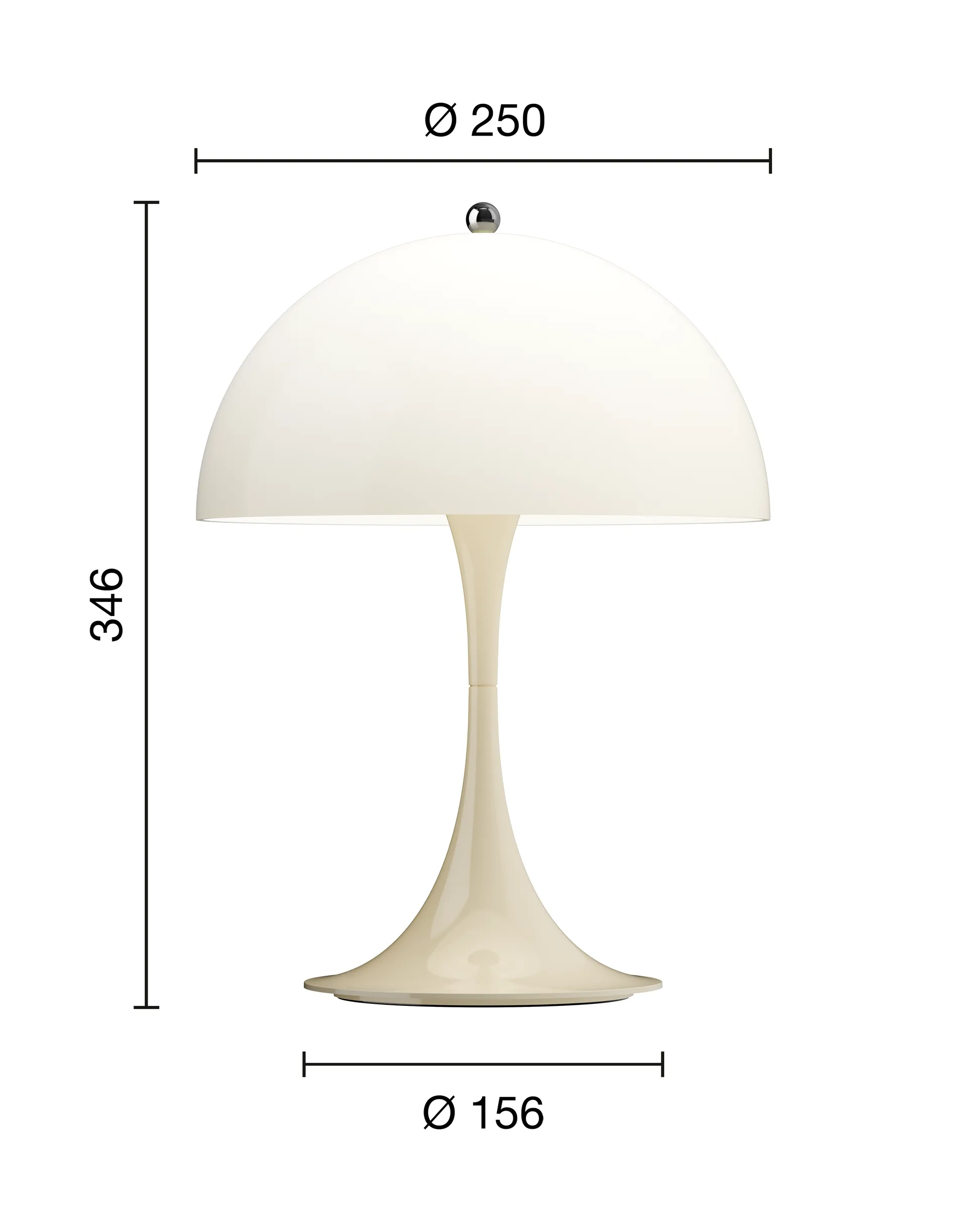 Lampe de table Panthella 250 Portable, Opal beige Louis Poulsen