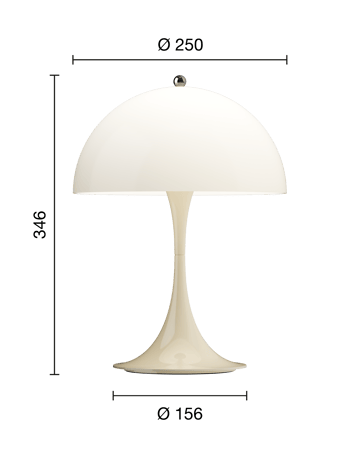 Lampe de table Panthella 250 Portable - Opal beige - Louis Poulsen