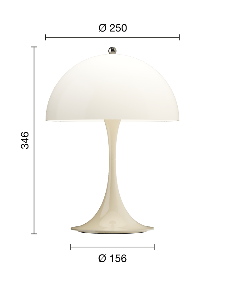 Lampe de table Panthella 250 Portable, Opal beige Louis Poulsen
