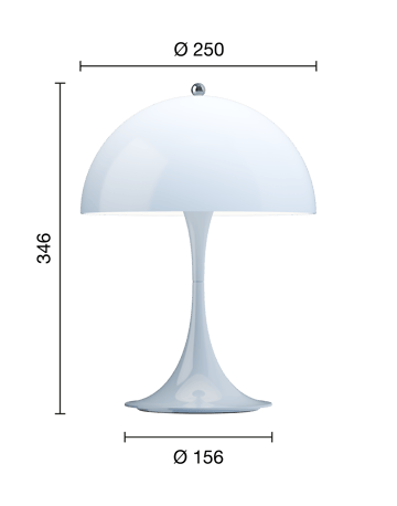 Lampe de table Panthella 250 Portable - Opal pale blue - Louis Poulsen