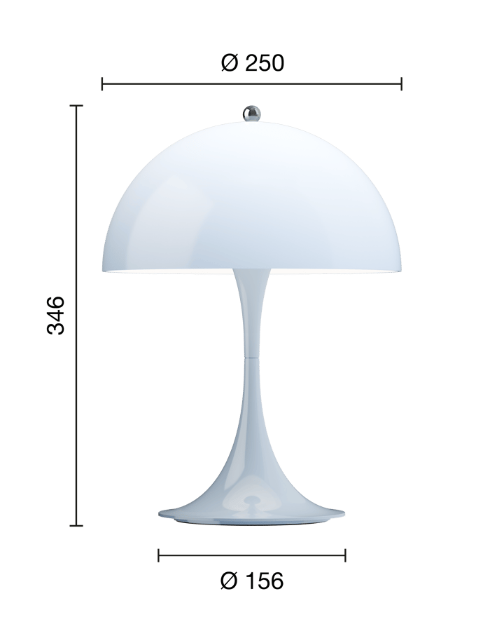 Lampe de table Panthella 250 Portable, Opal pale blue Louis Poulsen