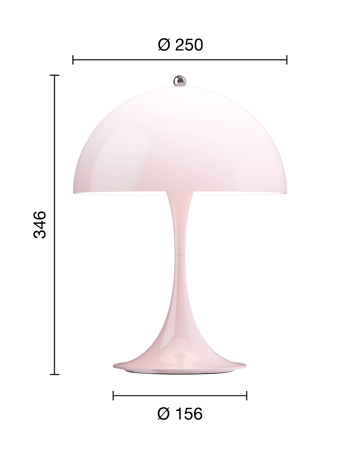 Lampe de table Panthella 250 Portable - Opal pale rose - Louis Poulsen