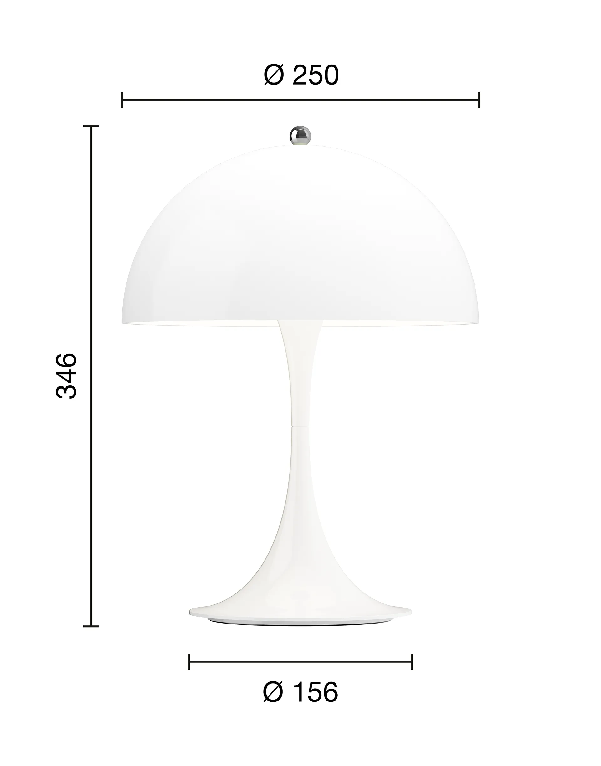 Lampe de table Panthella 250 Portable, Opal white Louis Poulsen