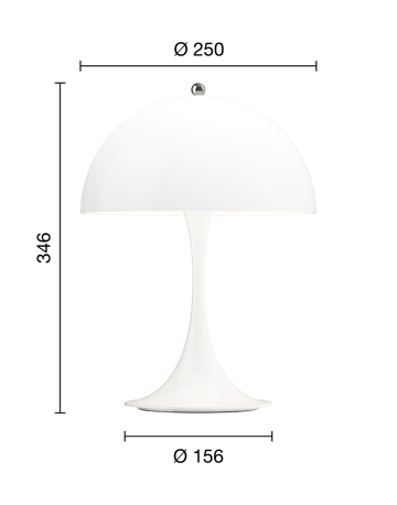 Lampe de table Panthella 250 Portable - Opal white - Louis Poulsen