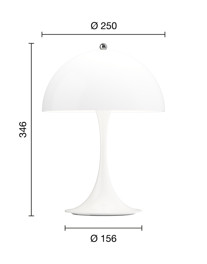 Lampe de table Panthella 250 Portable, Opal white Louis Poulsen