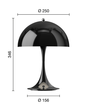 Lampe de table Panthella 250 Portable - Opaque black - Louis Poulsen