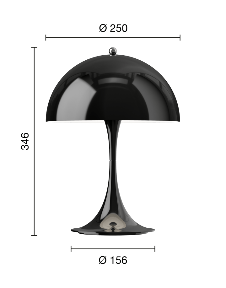 Lampe de table Panthella 250 Portable, Opaque black Louis Poulsen