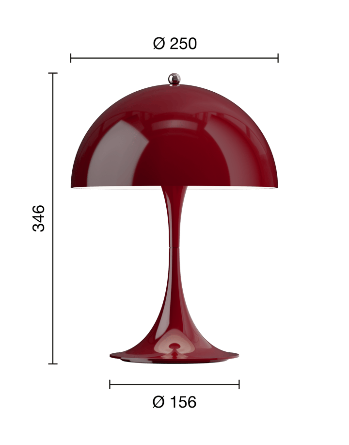 Lampe de table Panthella 250 Portable, Opaque burgundy Louis Poulsen