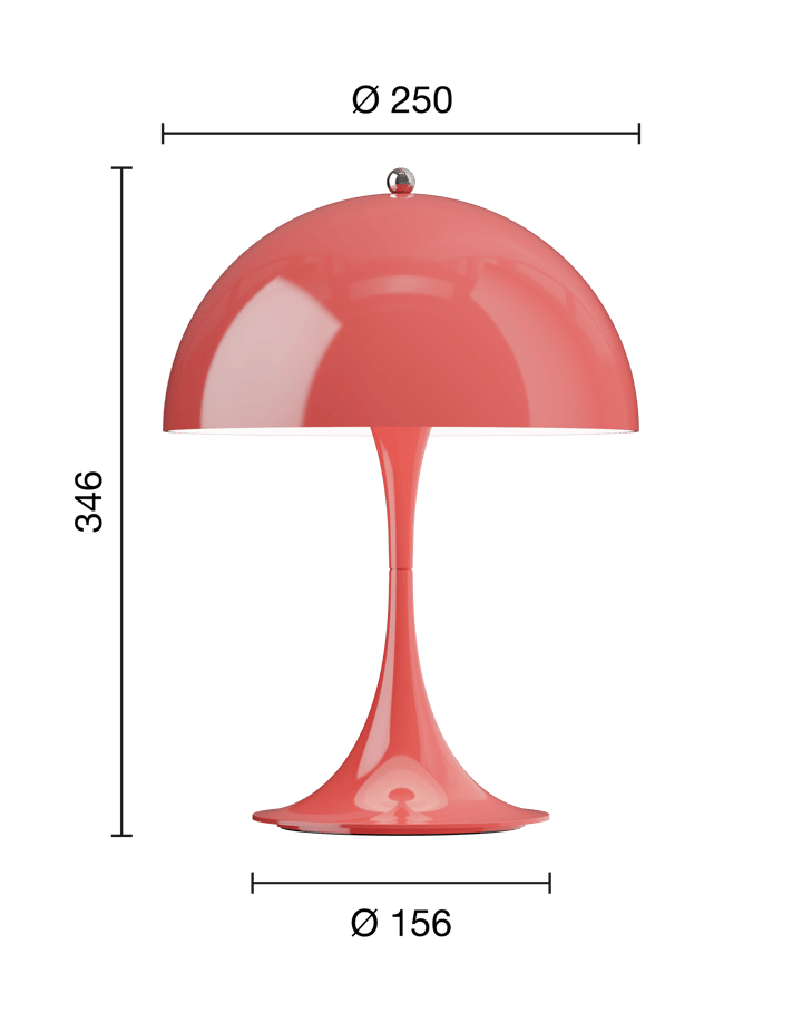 Lampe de table Panthella 250 Portable, Opaque coral Louis Poulsen