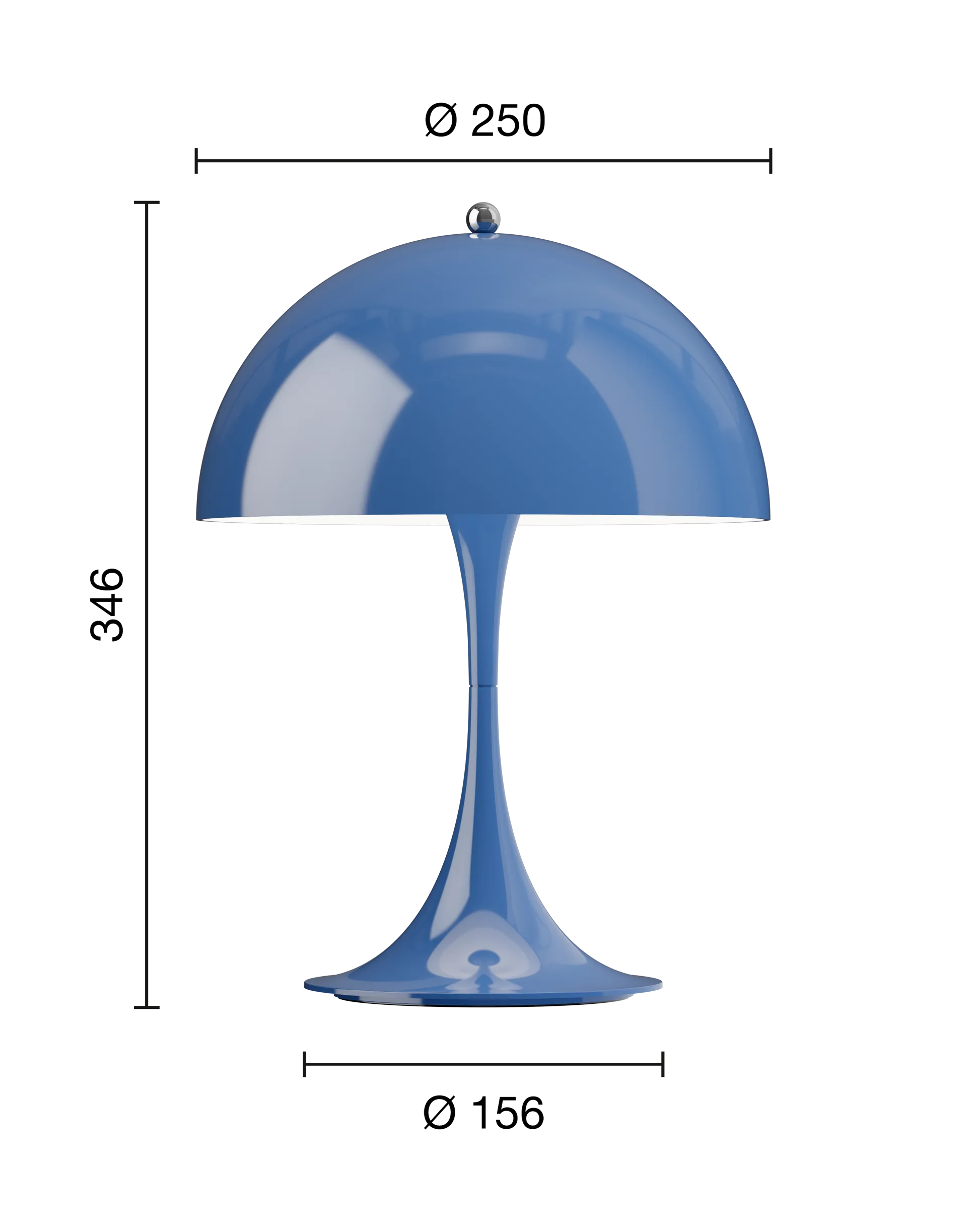 Lampe de table Panthella 250 Portable, Opaque indigo blue Louis Poulsen