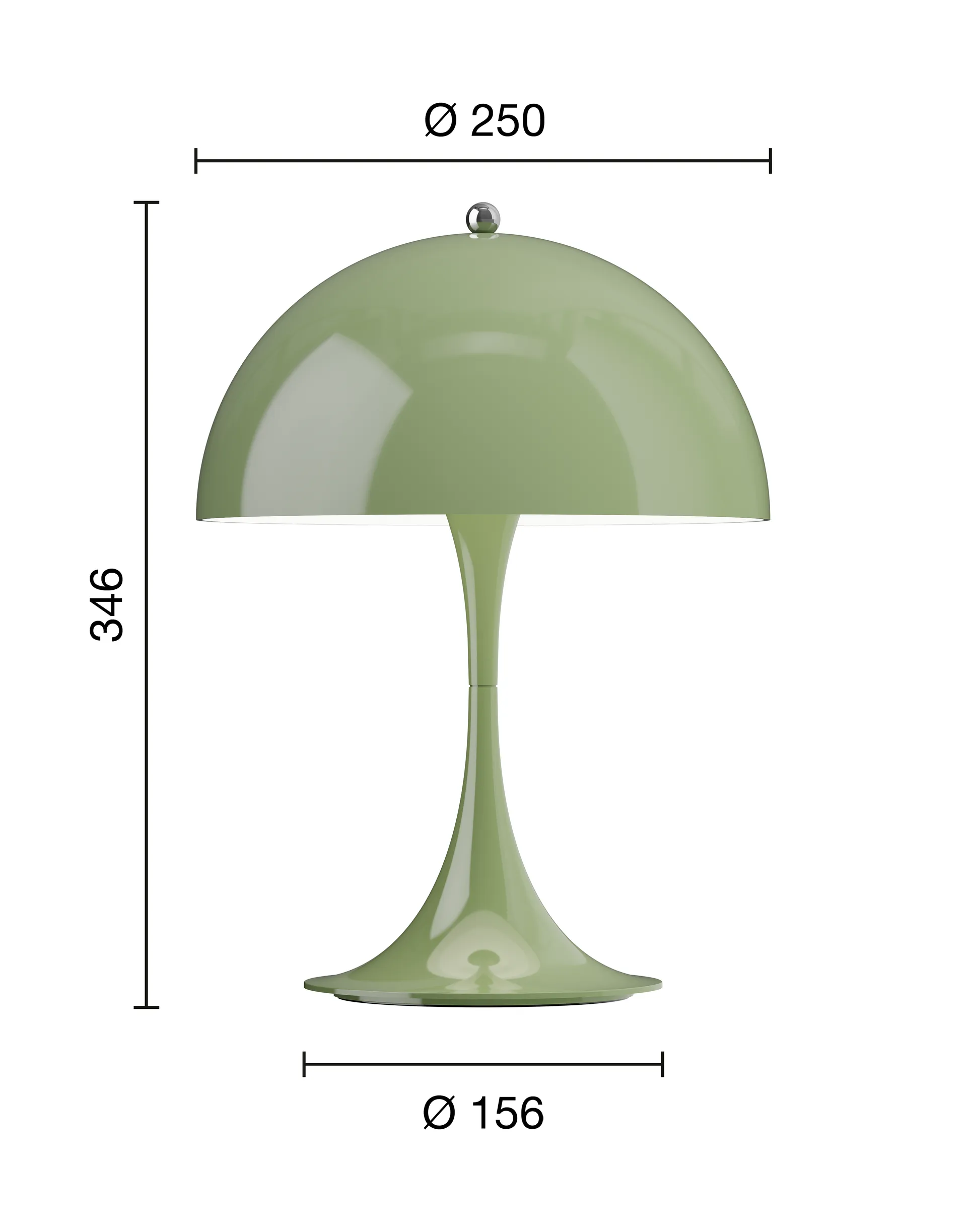 Lampe de table Panthella 250 Portable, Opaque moss green Louis Poulsen