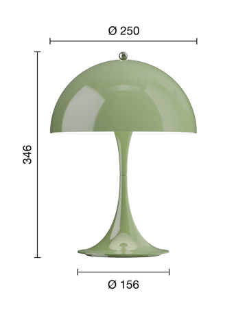 Lampe de table Panthella 250 Portable - Opaque moss green - Louis Poulsen
