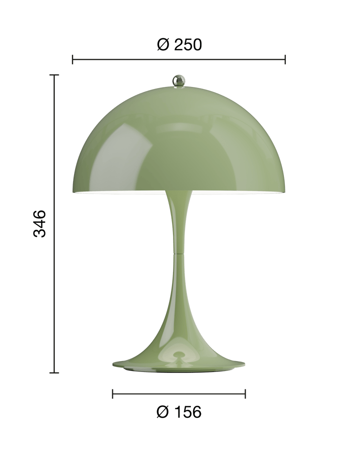 Lampe de table Panthella 250 Portable, Opaque moss green Louis Poulsen