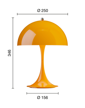 Lampe de table Panthella 250 Portable - Opaque orange - Louis Poulsen