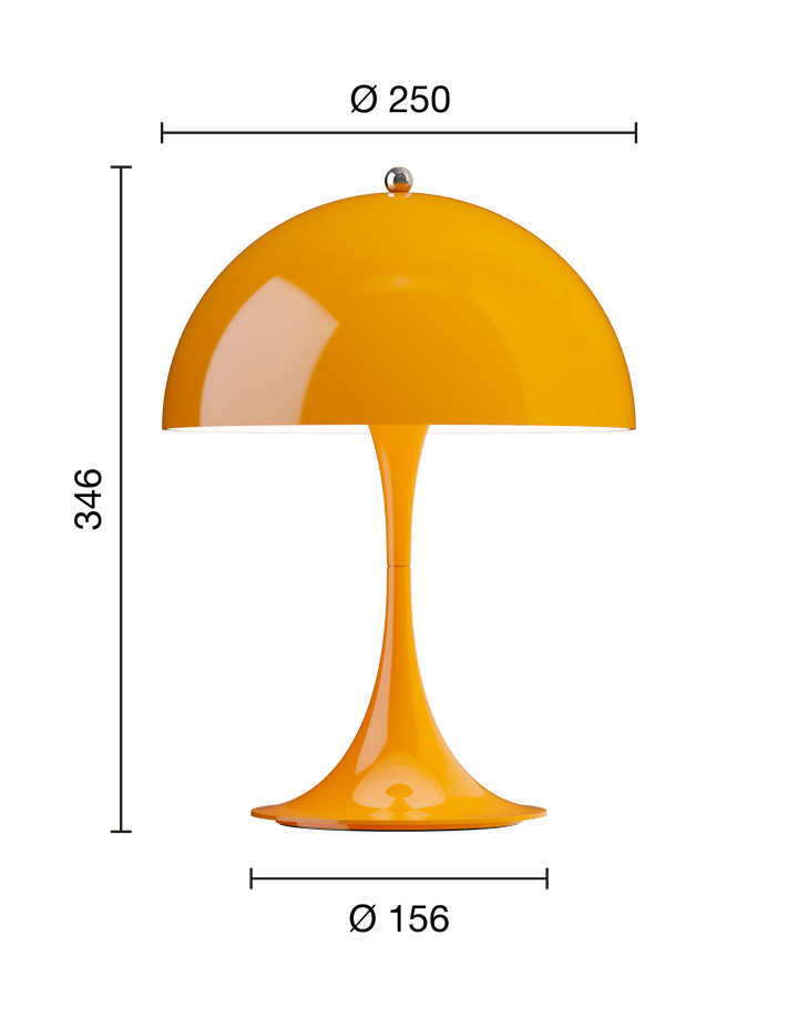 Lampe de table Panthella 250 Portable, Opaque orange Louis Poulsen