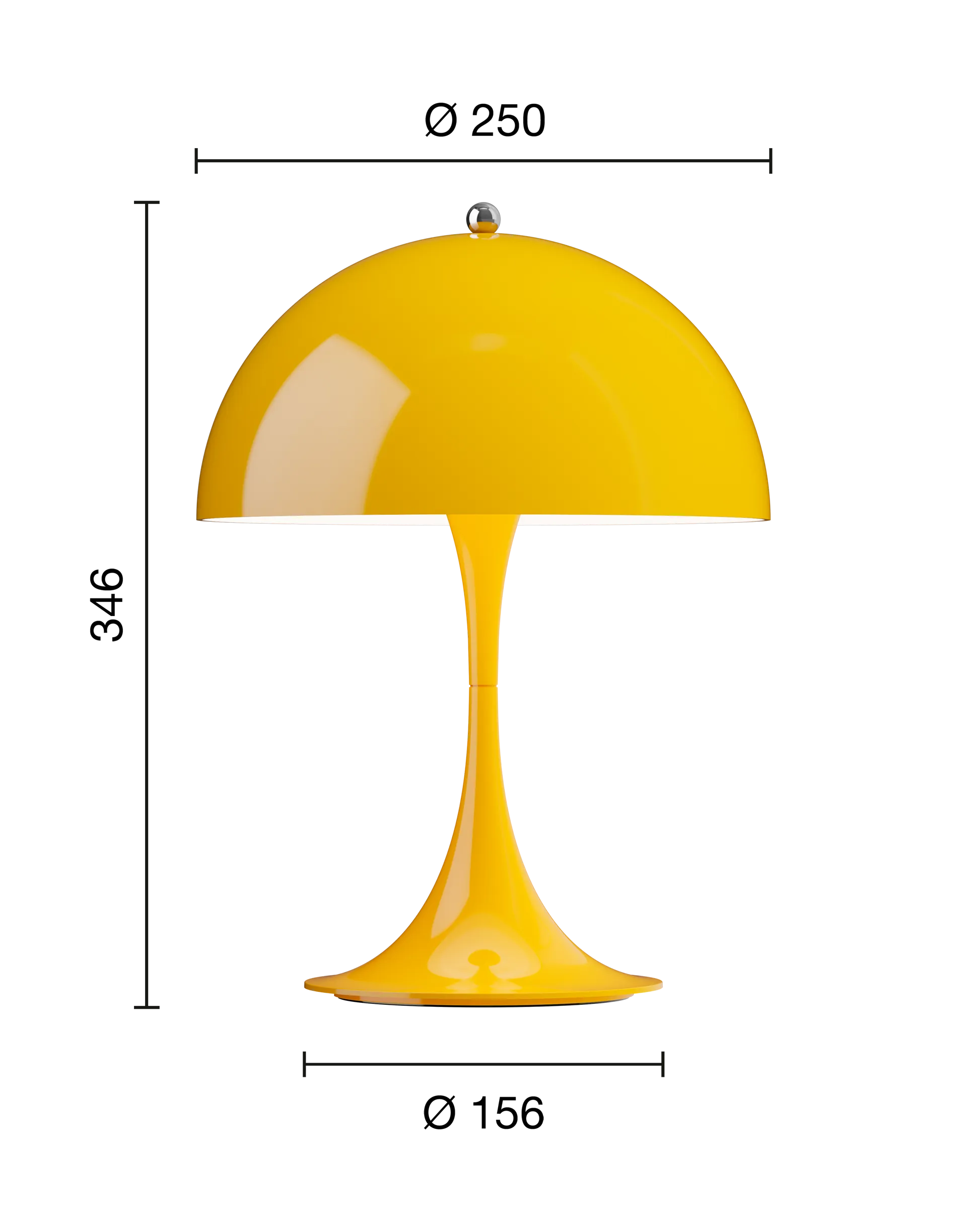 Lampe de table Panthella 250 Portable, Opaque yellow Louis Poulsen