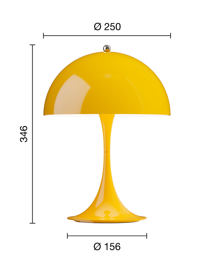 Lampe de table Panthella 250 Portable, Opaque yellow Louis Poulsen