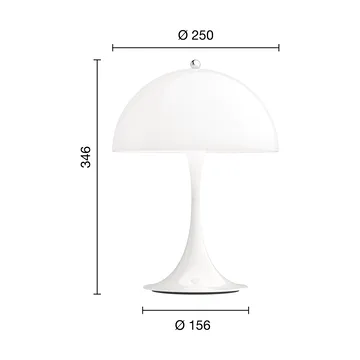 Lampe de table Panthella 250 Portable V3 - Acrylique blanc opale - Louis Poulsen