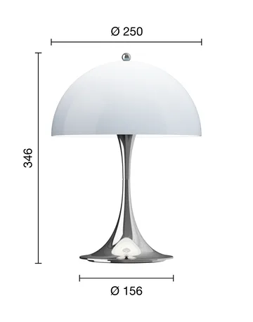 Lampe de table Panthella 250 Portable V3 - Chrome opal blue grey - Louis Poulsen