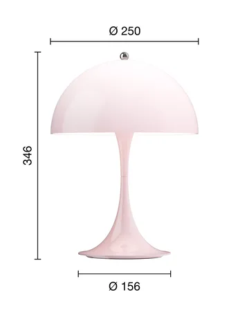 Lampe de table Panthella 250 Portable V3 - Opal pale rose - Louis Poulsen