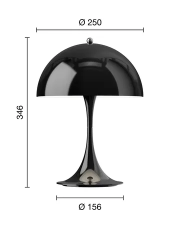 Lampe de table Panthella 250 Portable V3 - Opaque black - Louis Poulsen