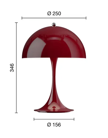 Lampe de table Panthella 250 Portable V3 - Opaque burgundy - Louis Poulsen