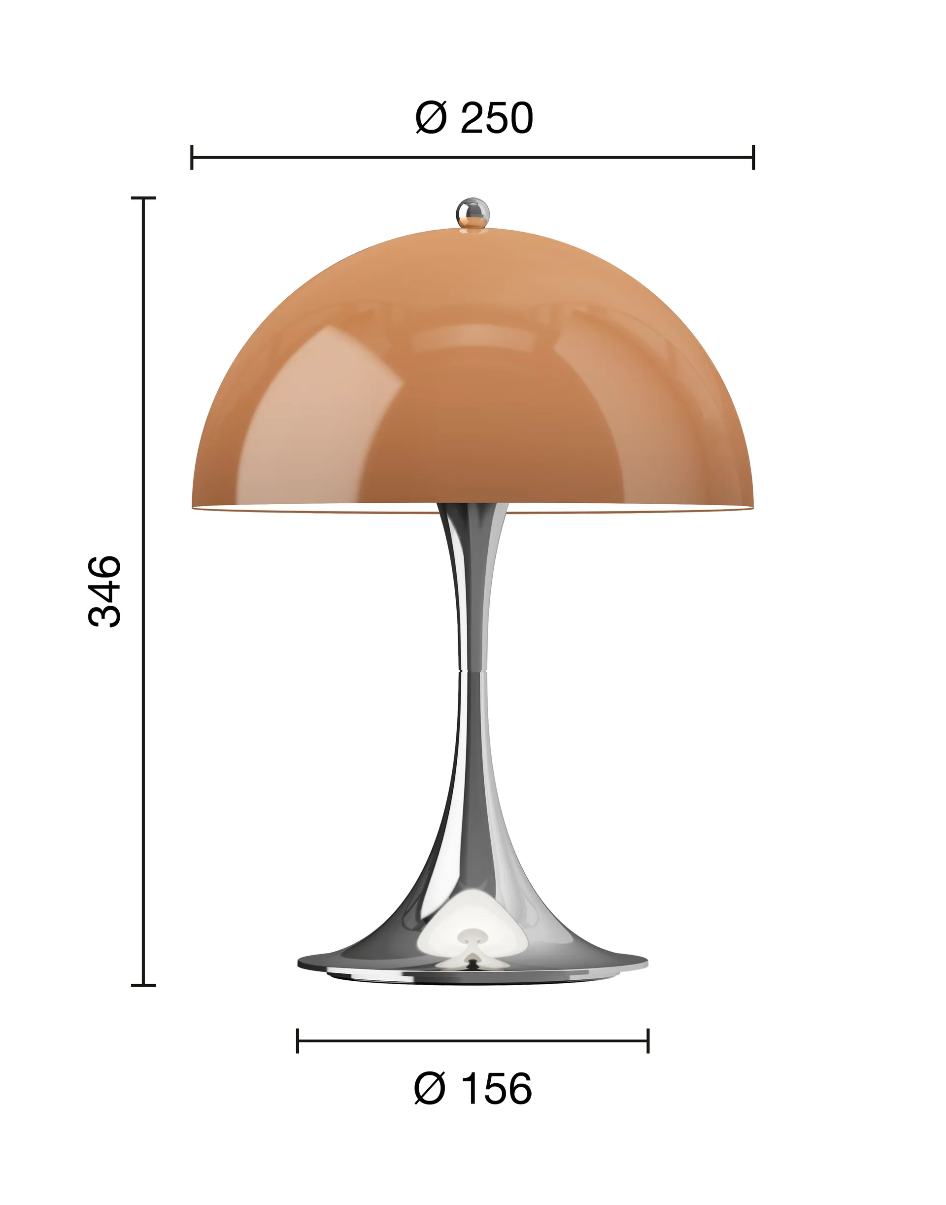 Lampe de table Panthella 250 Portable V3, Original Opal Brown Louis Poulsen