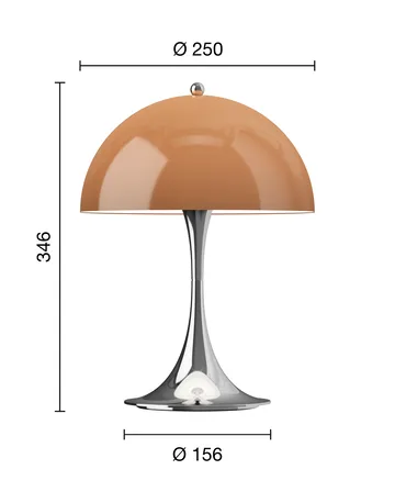 Lampe de table Panthella 250 Portable V3 - Original Opal Brown - Louis Poulsen