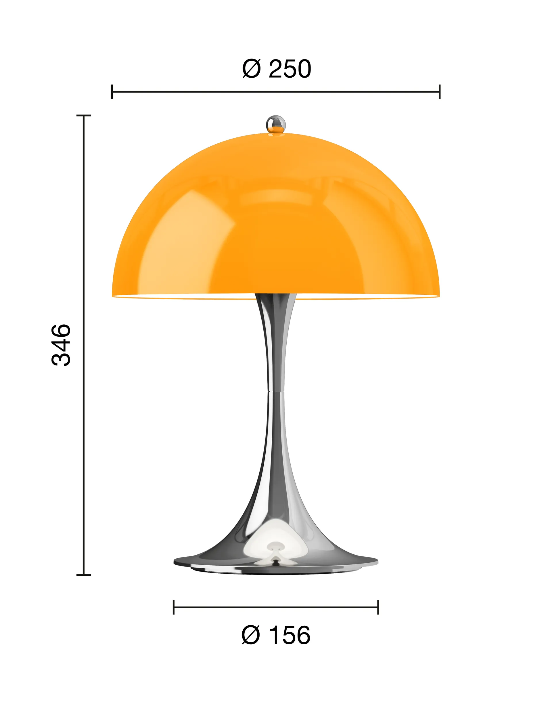 Lampe de table Panthella 250 Portable V3, Original Opal Orange Louis Poulsen