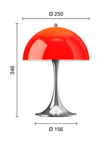 Lampe de table Panthella 250 Portable V3 - Original Opal Red - Louis Poulsen