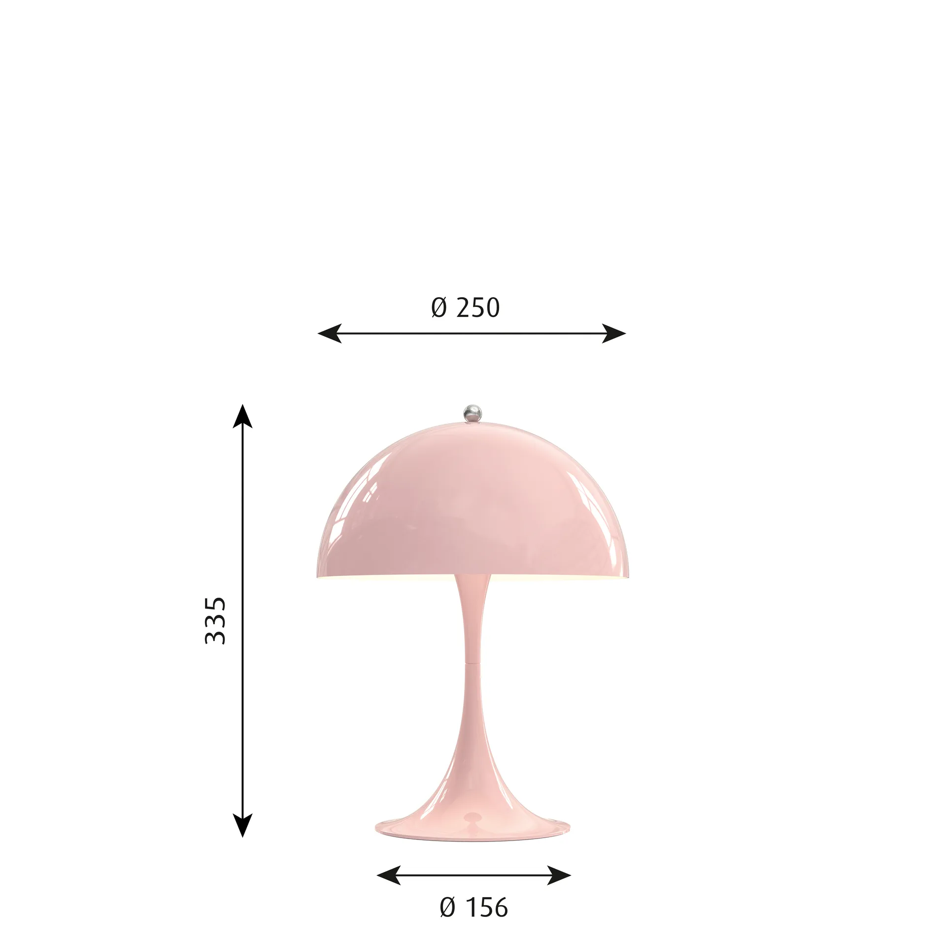 Lampe de table Panthella 250, Rose clair Louis Poulsen