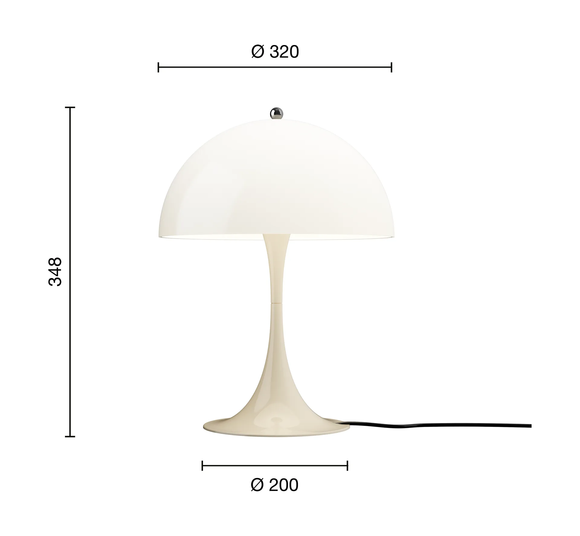 Lampe de table Panthella 320, Opal beige Louis Poulsen