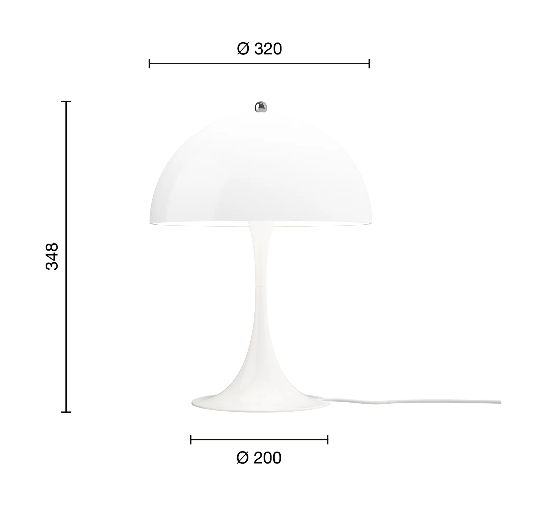 Lampe de table Panthella 320, Opal white Louis Poulsen