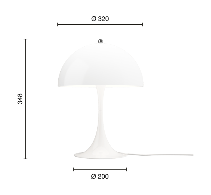 Lampe de table Panthella 320, Opal white Louis Poulsen