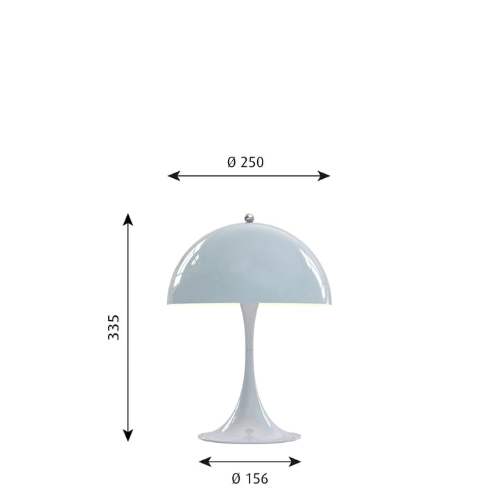 Lampe de table Panthella MINI, Bleu clair Louis Poulsen