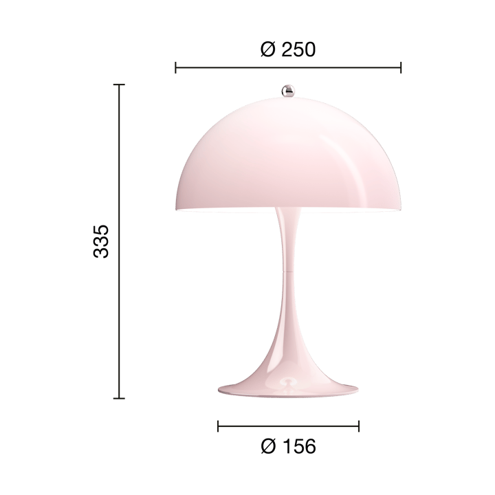 Lampe de table Panthella MINI - Pale rose - Louis Poulsen