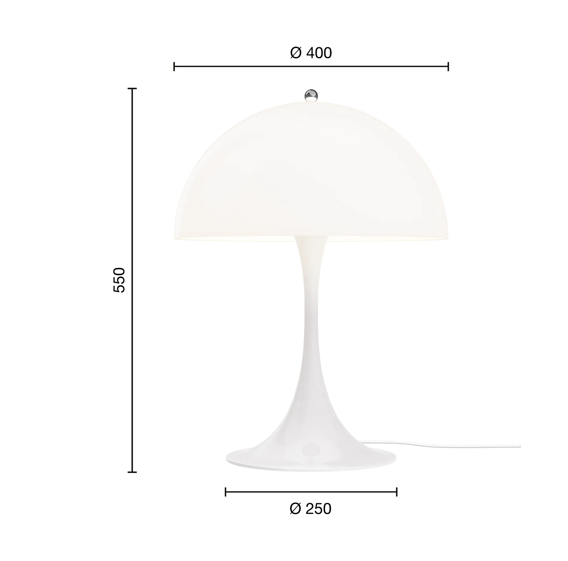 Lampe de table Panthella, V3, Opal white Louis Poulsen