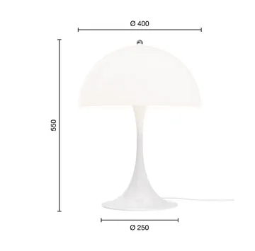 Lampe de table Panthella - V3, Opal white - Louis Poulsen