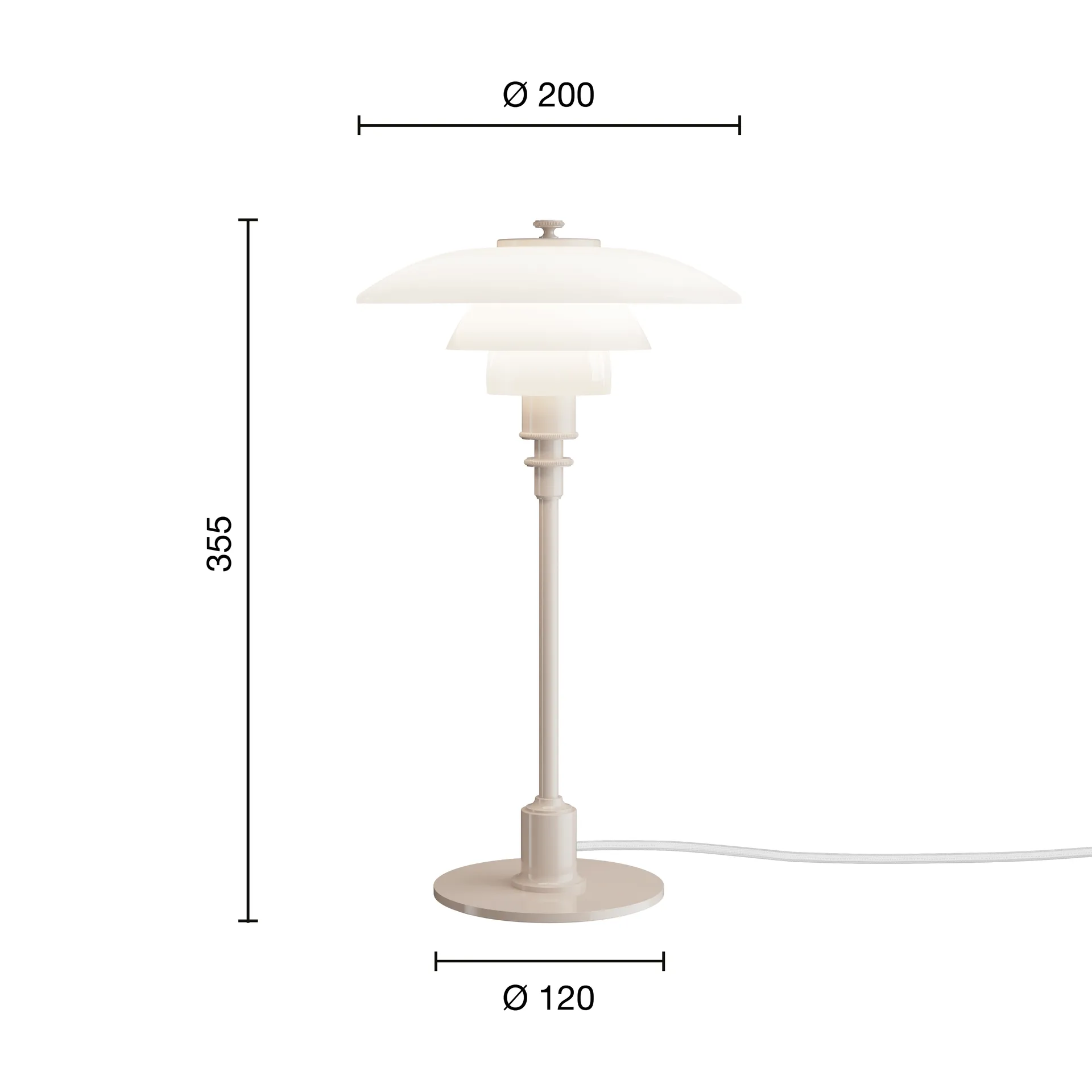 Lampe de table PH 2/1, Beige glossy Louis Poulsen