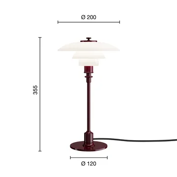 Lampe de table PH 2/1 - Bordeaux glossy - Louis Poulsen