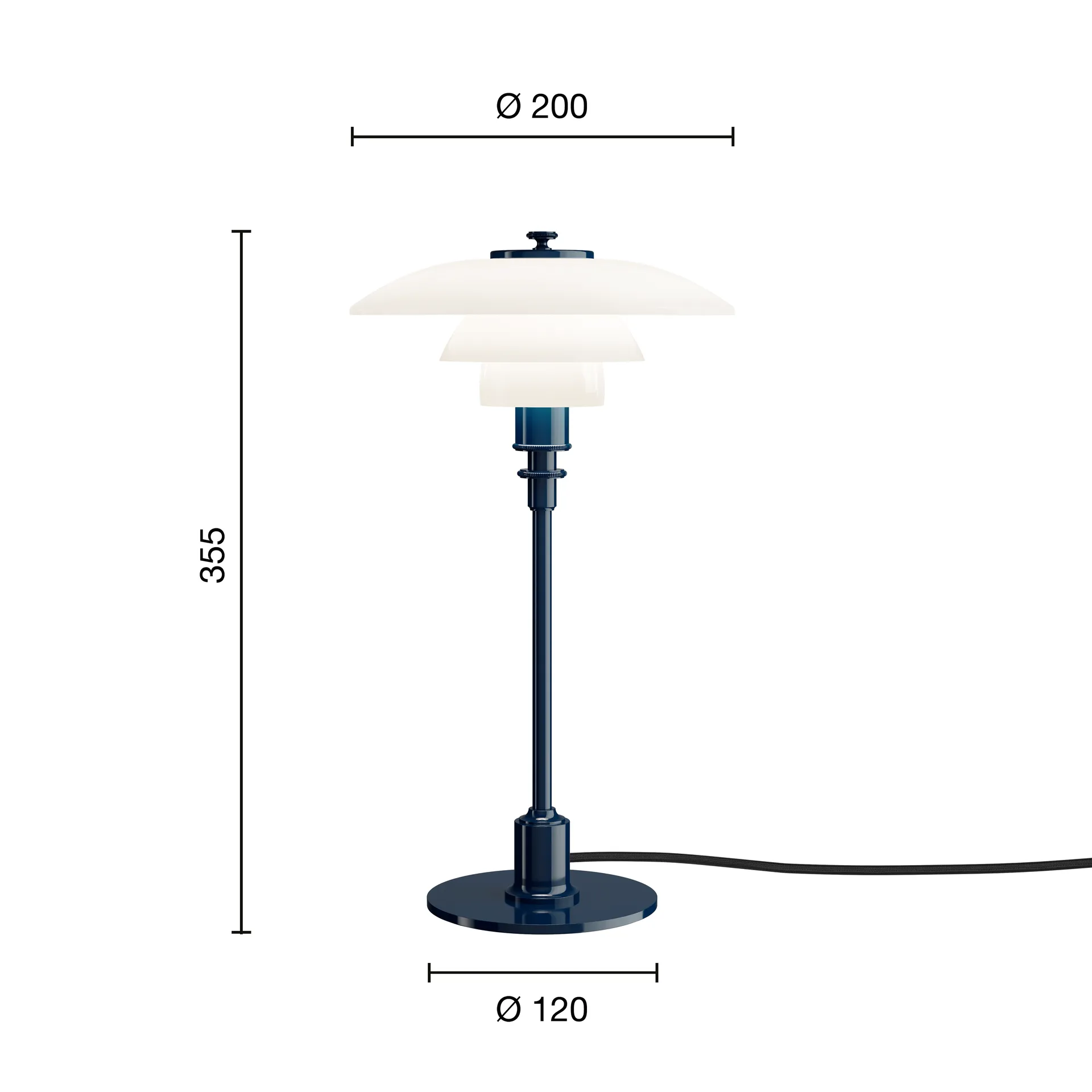 Lampe de table PH 2/1, Glossy deep blue Louis Poulsen