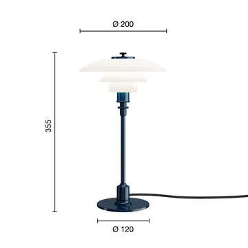 Lampe de table PH 2/1 - Glossy deep blue - Louis Poulsen