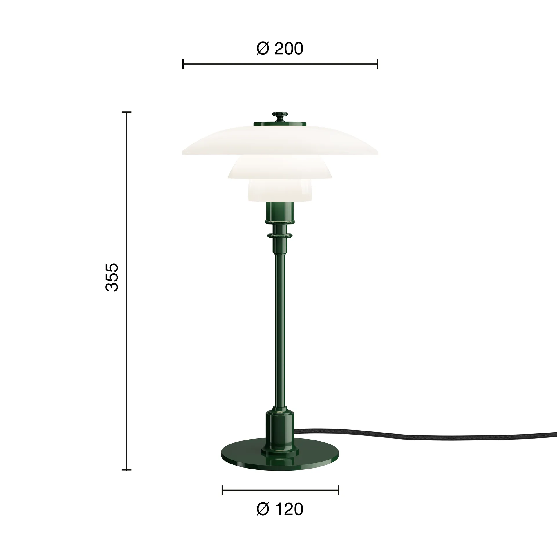 Lampe de table PH 2/1, Glossy deep green Louis Poulsen