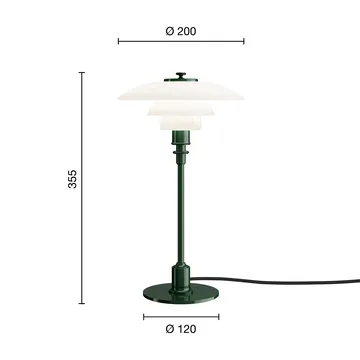 Lampe de table PH 2/1 - Glossy deep green - Louis Poulsen