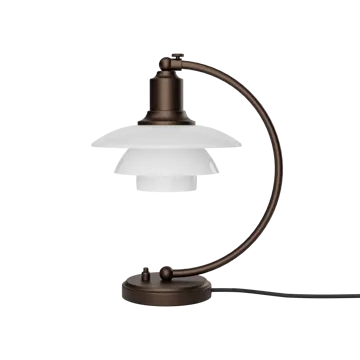 Lampe de table PH 2/2 Luna - Aged brass-verre opale - Louis Poulsen