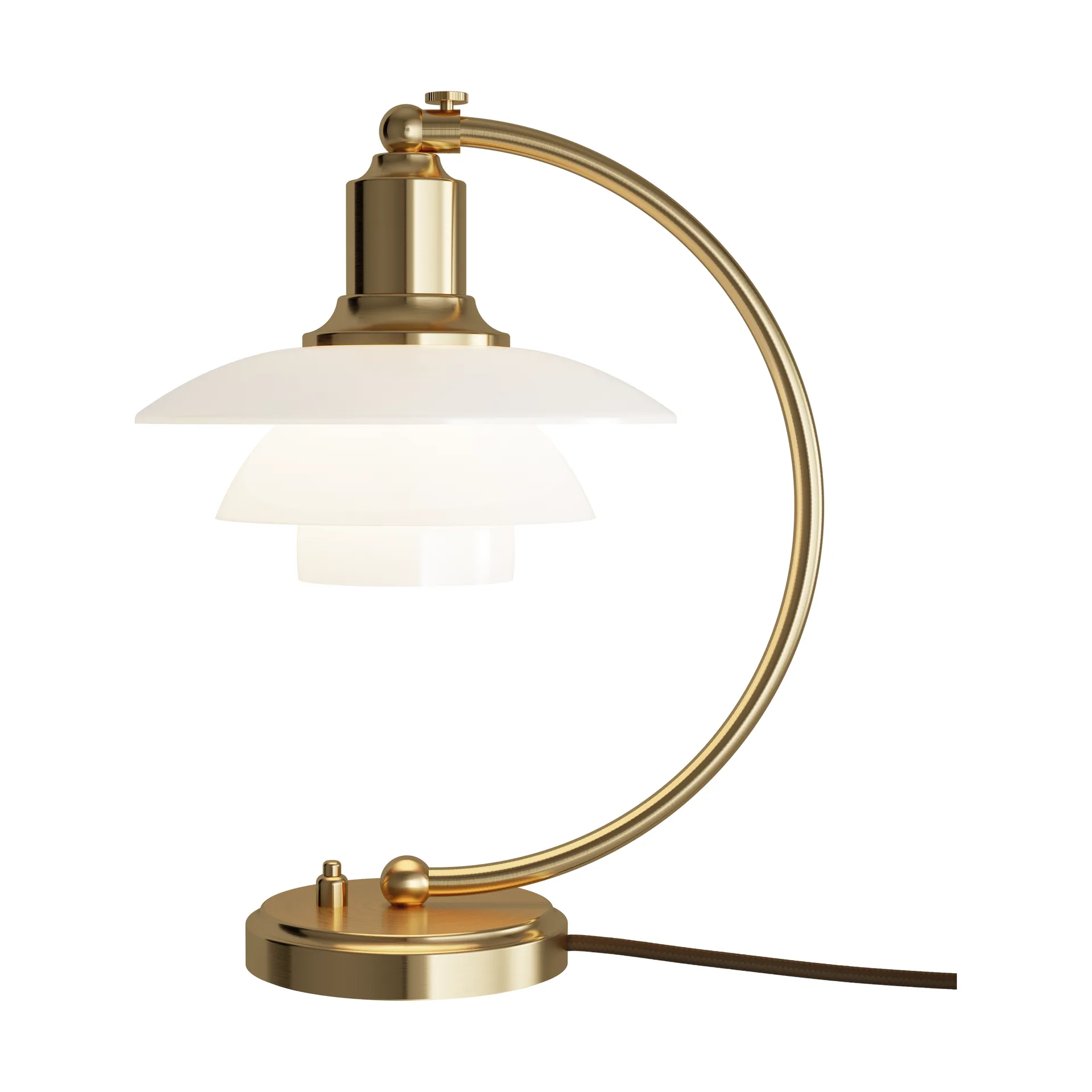 Lampe de table PH 2/2 Luna limited edition, Laiton-Verre opale Louis Poulsen