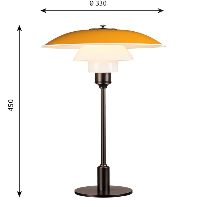 Lampe de table PH 3½-2½, Jaune Louis Poulsen