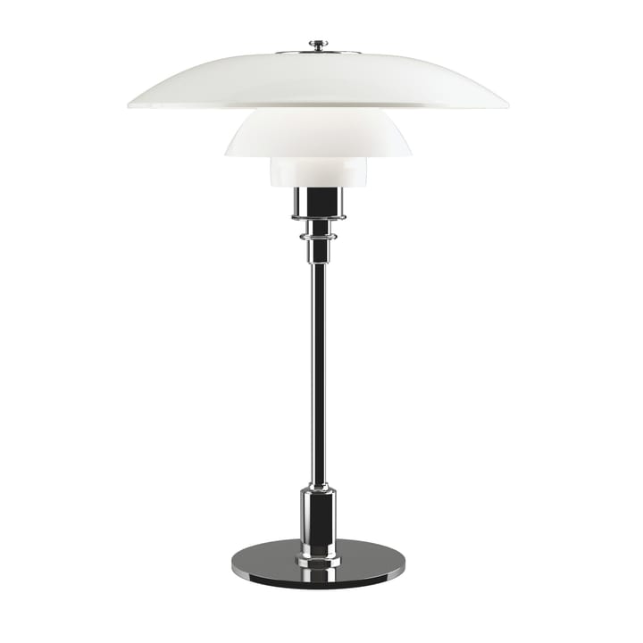 Lampe de table PH 3½-2½ verre opale - Chrome - Louis Poulsen